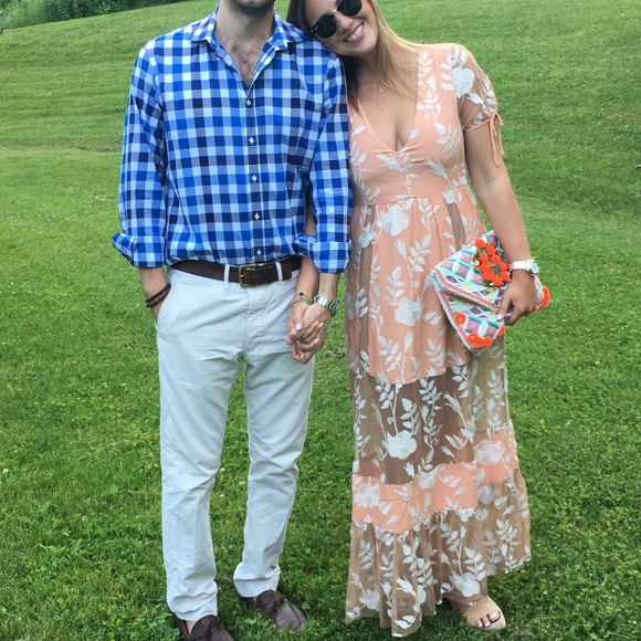 For Love and Lemons Dress. Embroidered & Mesh Accents. Plunge Neckline. - Picture 5 of 5